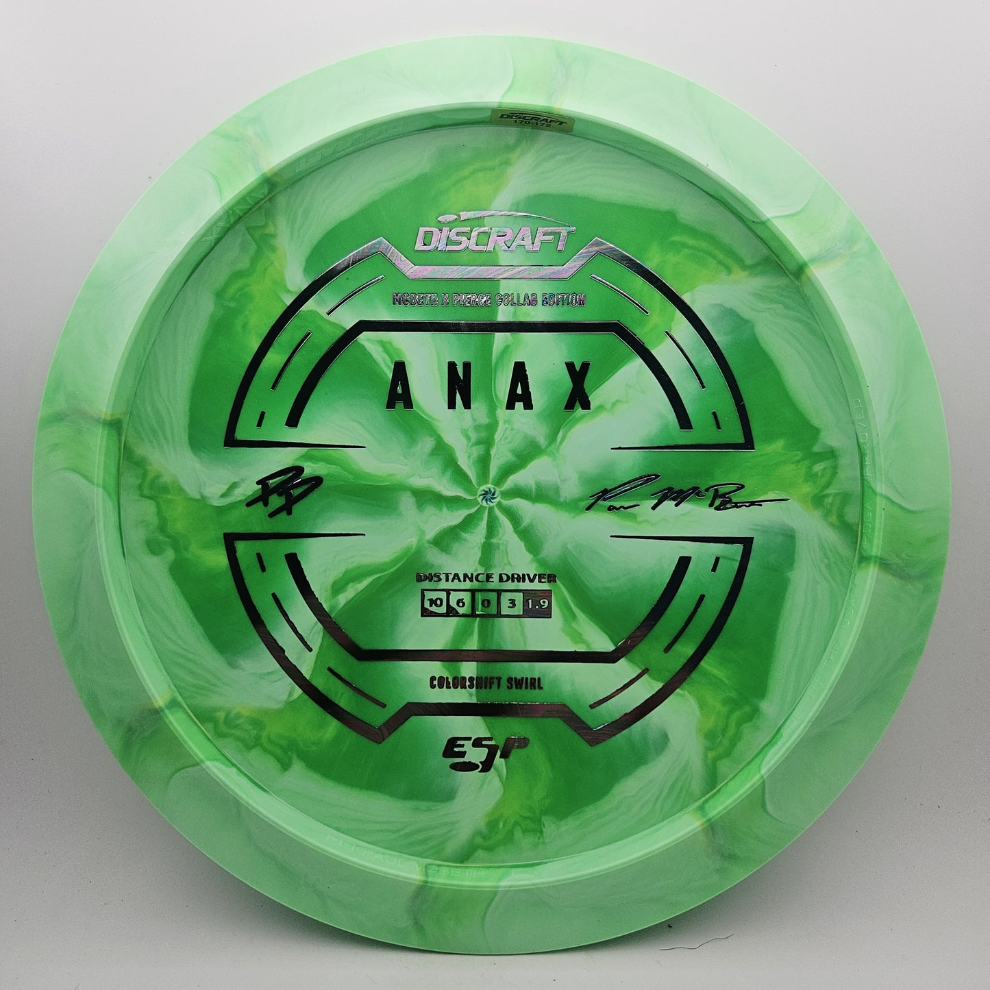 #16523 170-172g Green, Paul McBeth / Paige Pierce Collab ESP Anax