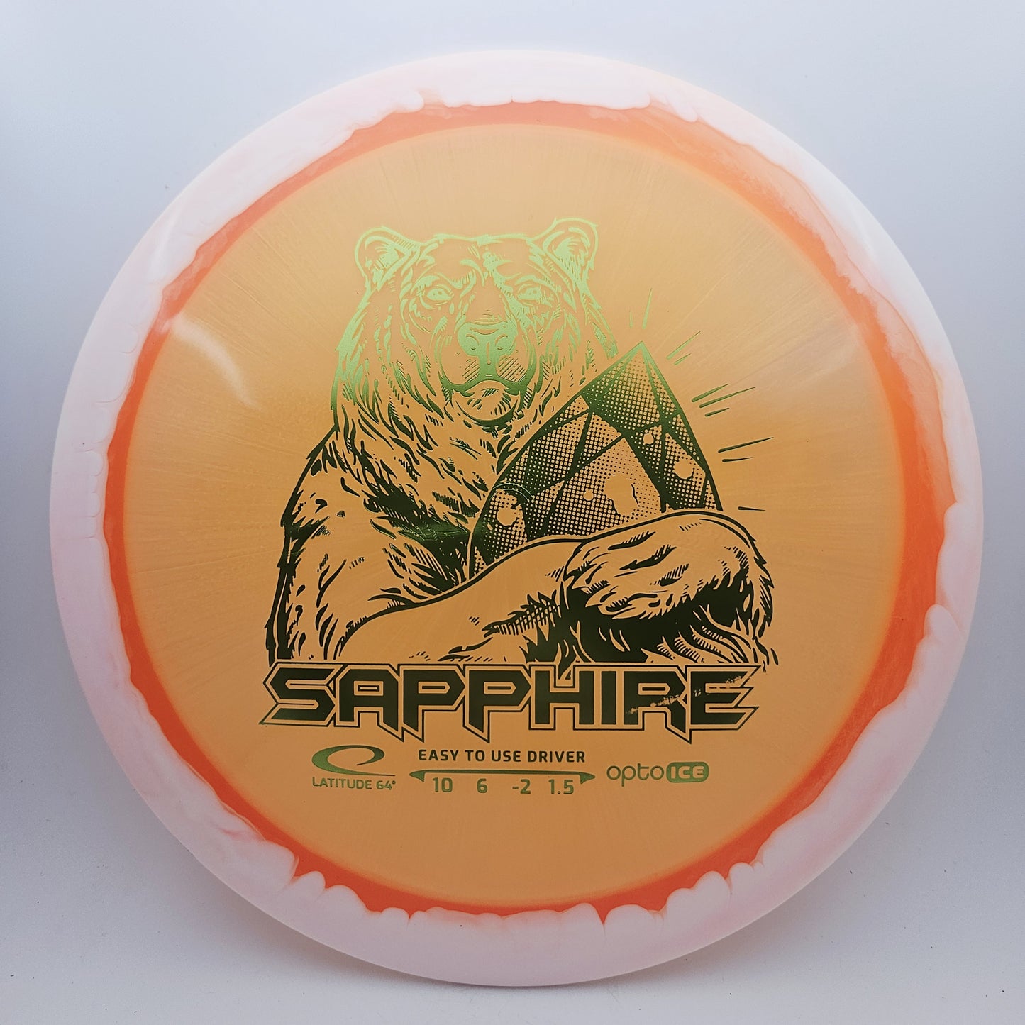 #16698 163g Orange Opto-Ice Orbit Sapphire