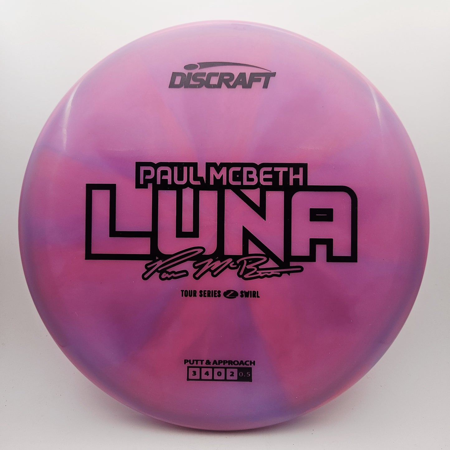 #16192 173-174g Purple, Paul McBeth Tour Series Z Swirl Luna
