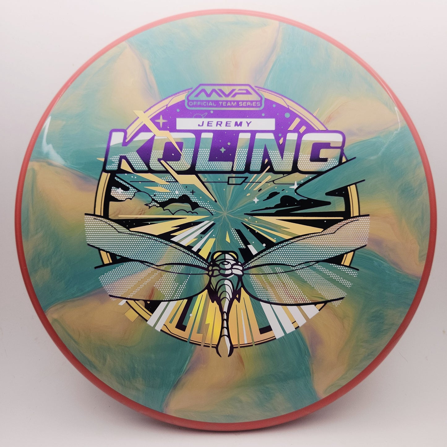 #18480 174g Teal/Peach / Red, Jeremy Koling Team Series Cosmic Neutron Tempo - Jeremy Koling Team Series