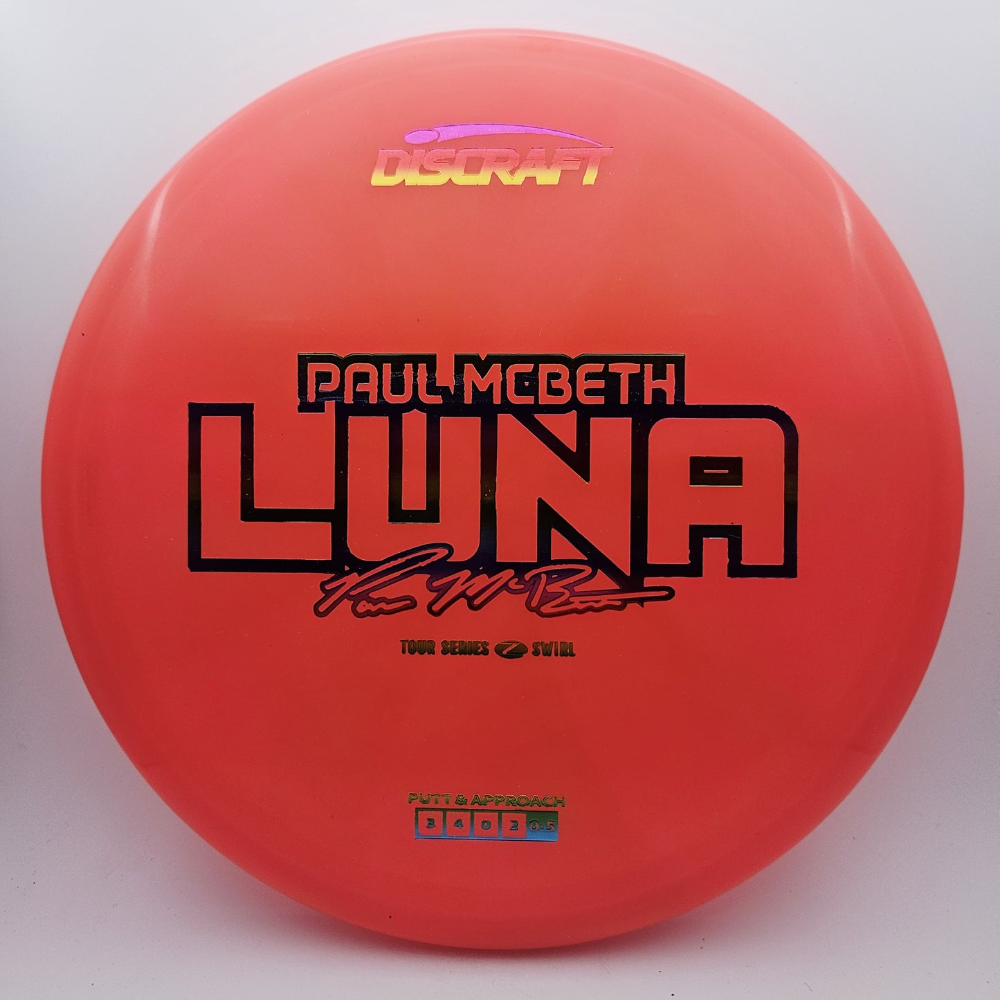 #16196 173-174g Red, Paul McBeth Tour Series Z Swirl Luna