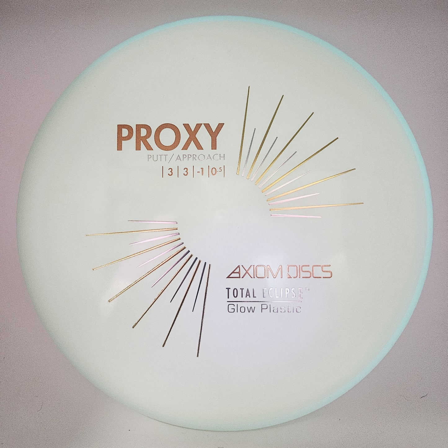 #12938 173g White Plate / Aqua Rim Total Eclipse Proxy