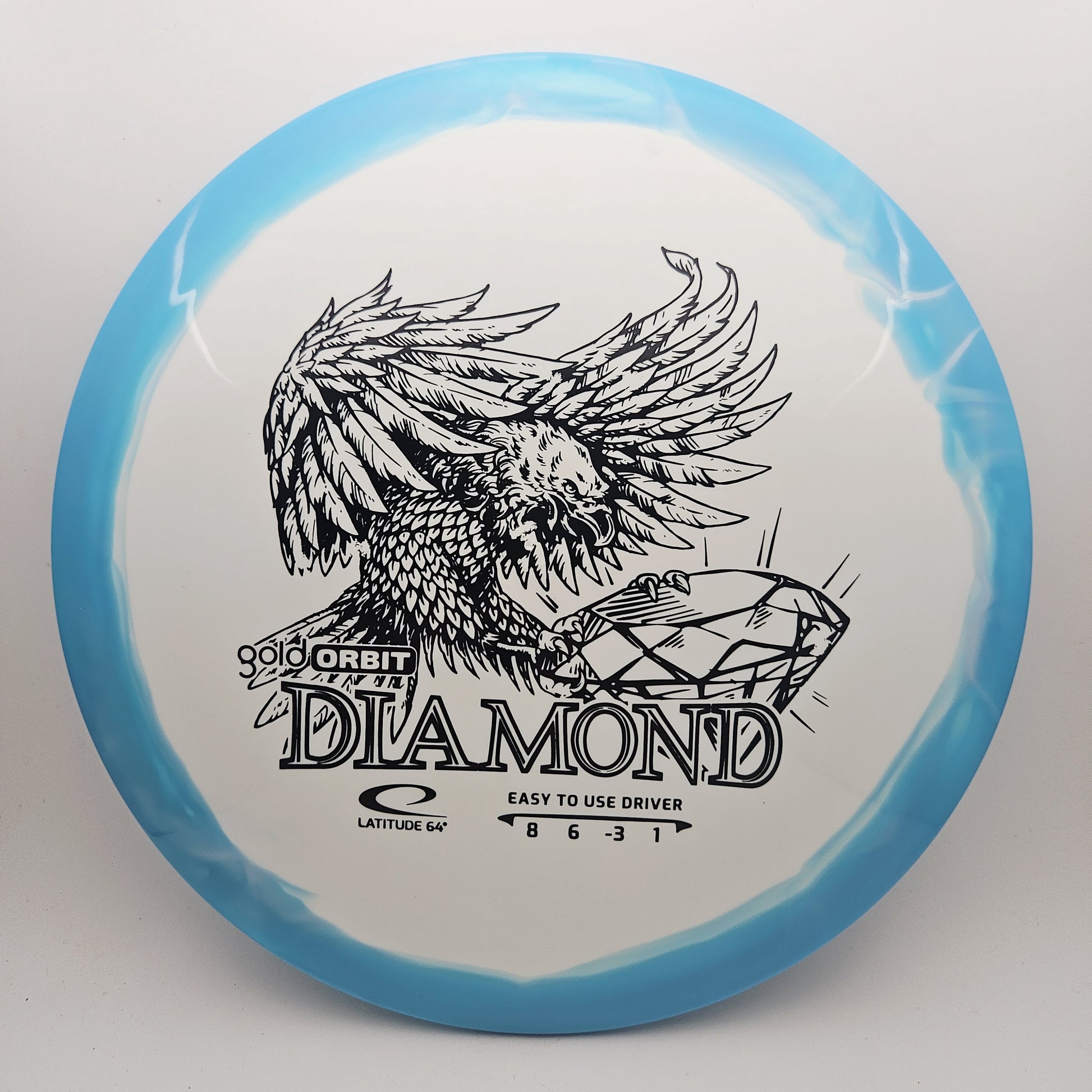 #13400 156g White / Blue Gold Orbit Diamond