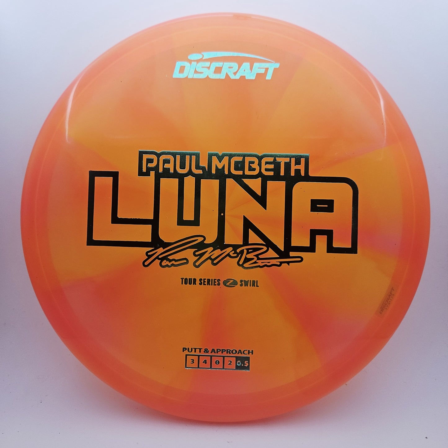 #15146 173-174g Orange, Paul Mcbeth Tour Series 2025 Z Swirl Luna