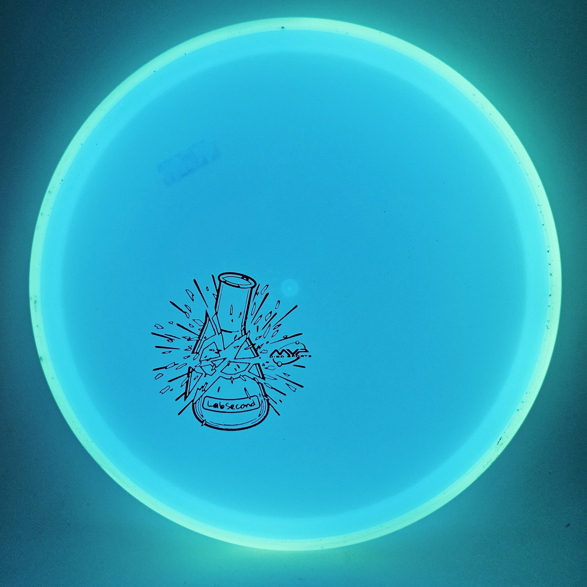 #16538 177g Blue Plate / Green Rim, Lab Second Total Eclipse Hex - Lab Second