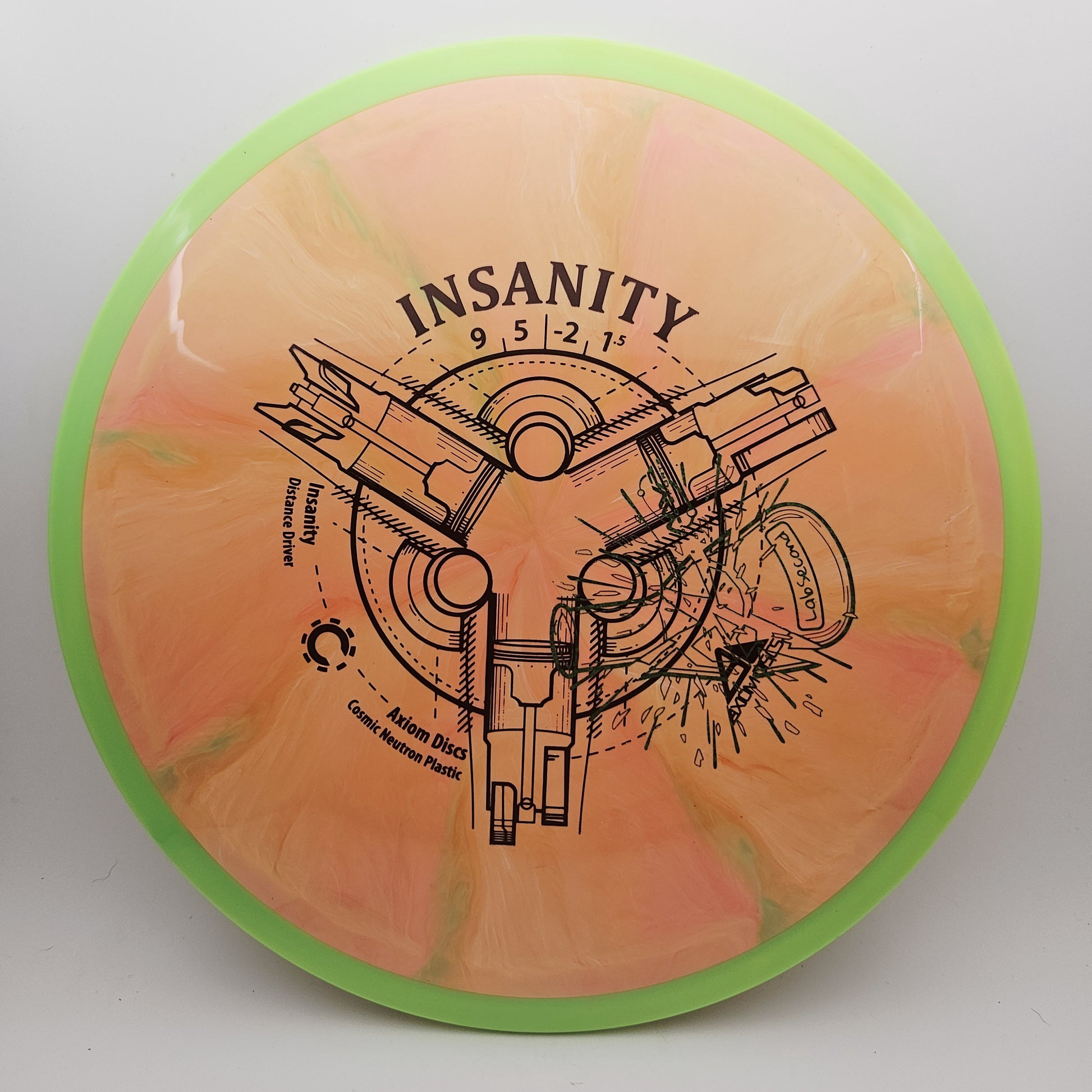 #15956 162g Peach / Green, Lab Second Cosmic Neutron Insanity - Lab Second