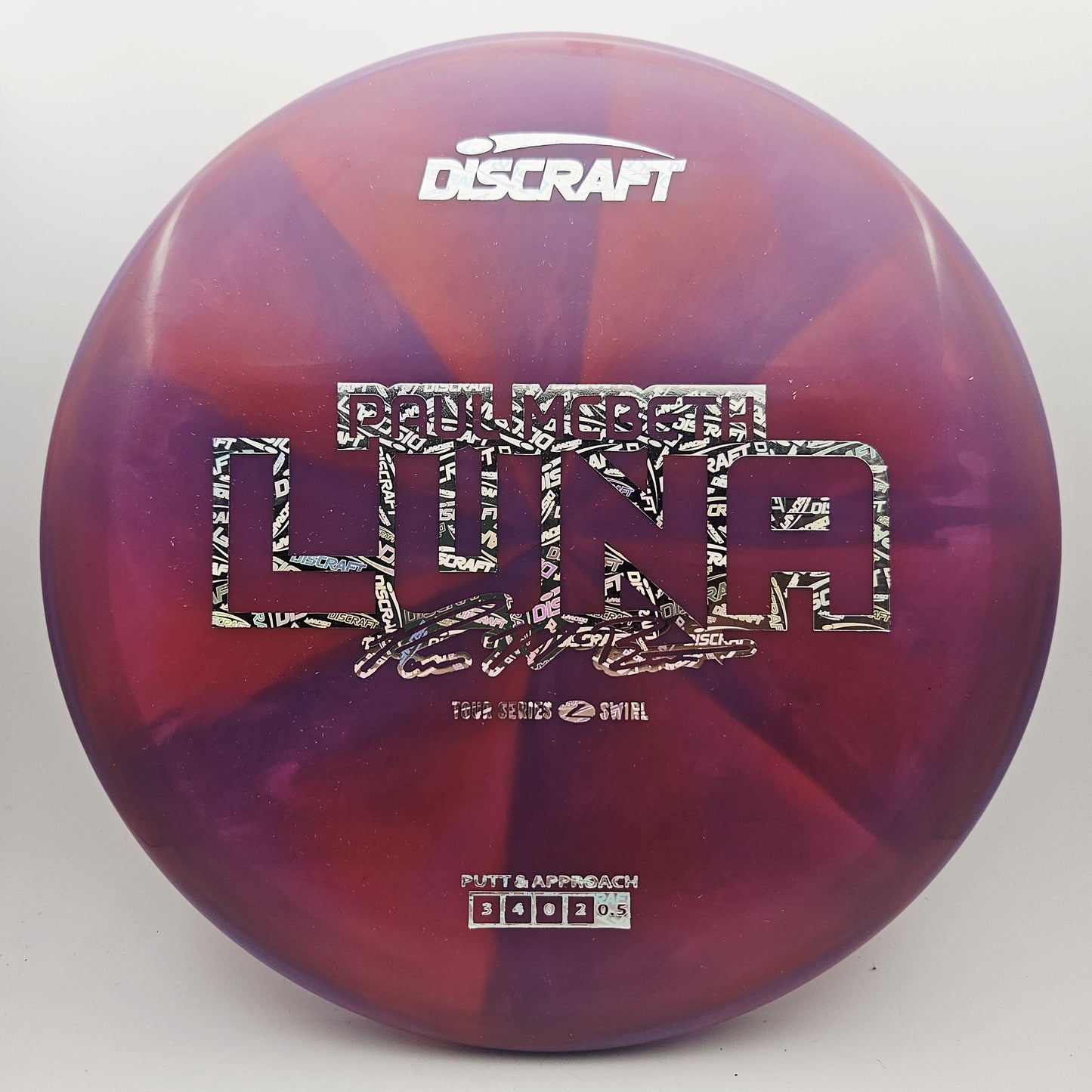 #16201 173-174g Purple, Paul McBeth Tour Series Z Swirl Luna