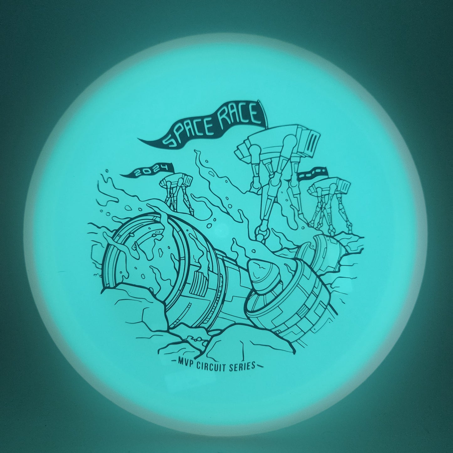 #14812 172g Aqua Plate / White Rim, Space Race 2024 Total Eclipse Crave
