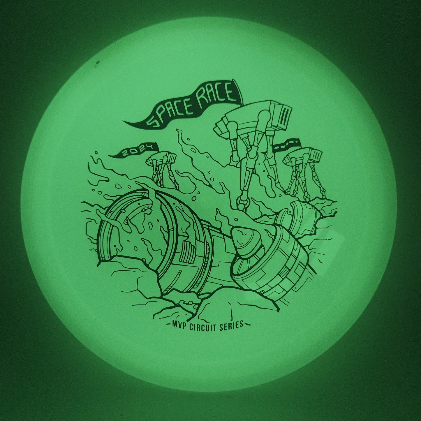 #14823 172g Green Plate / Green Rim, Space Race 2024 Total Eclipse Crave